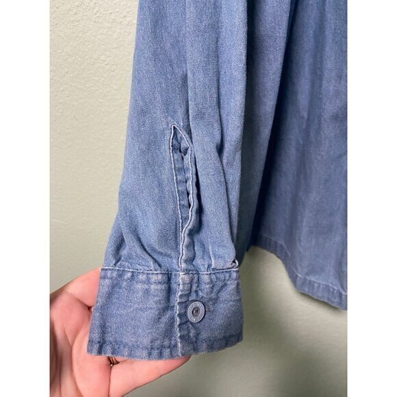 Vintage Passion Women's Leaves Denim Button Down Shirt Size 1x‎ - Picture 5 of 7